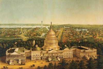 Washington, vista della città c.1868 da American School